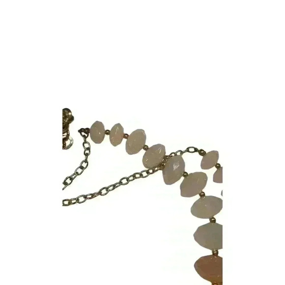 Peach double strand acrylic necklace vintage-lobster clasp-adjustable - Picture 6 of 9